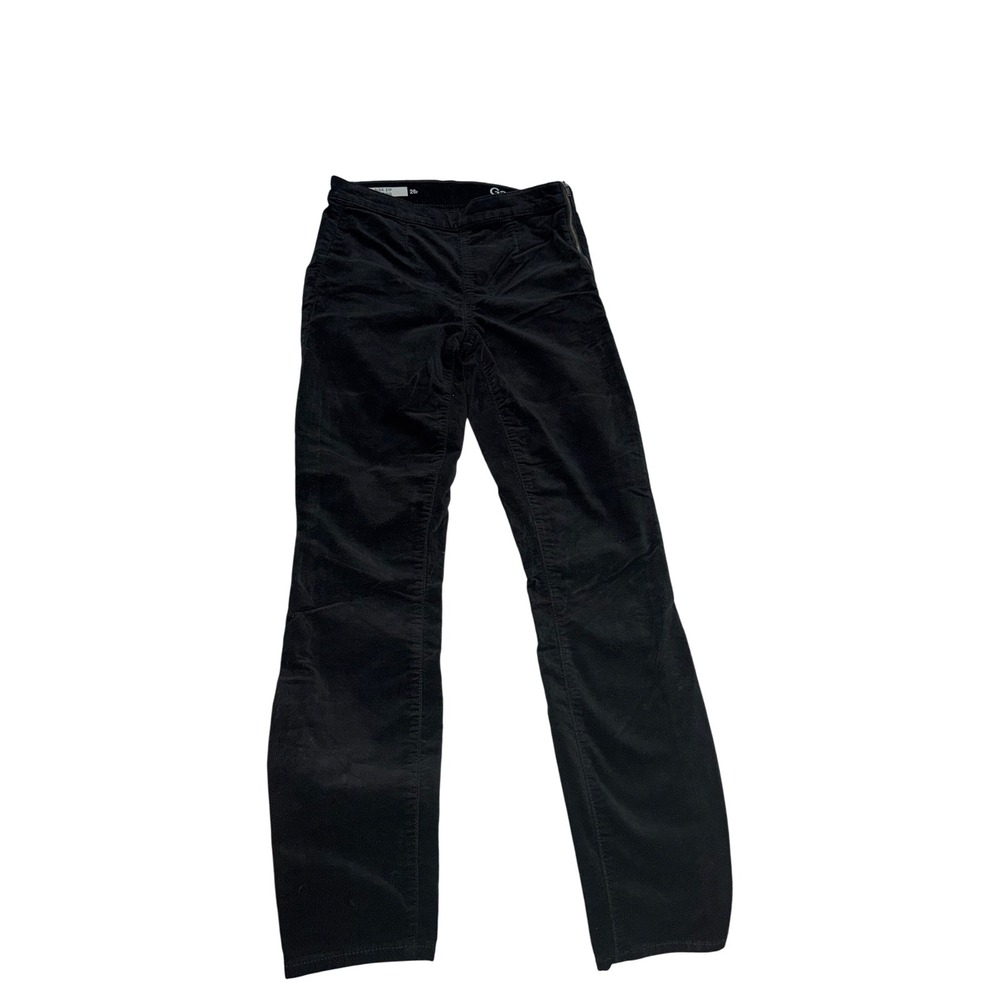 Gap 1969 Black Corduroy Side Zip Legging Pants Women Size 26 Regular